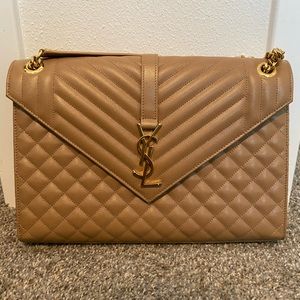 YSL ENVELOPE LARGE BAG IN MIX MATELASSE GRAIN DE POUDRE EMBOSSED LEATHER
